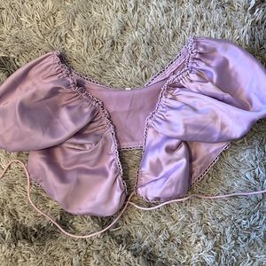 Silk cropped tied cute stylish tee